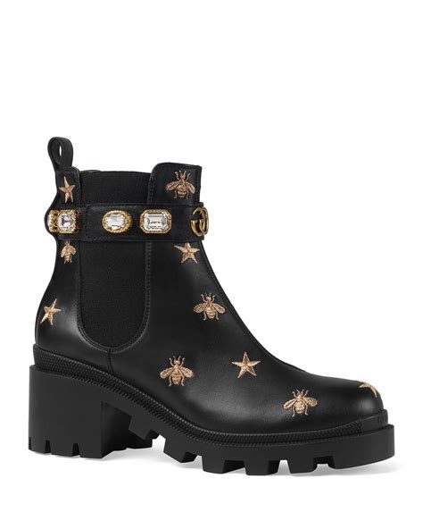 gucci star and bee embroidered boots dupe